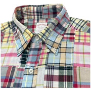 Brooks Brothers Patchwork Plaid Multi-colored Casual Cotton Dress Shirt Men's L