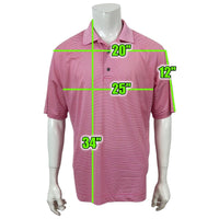 Footjoy FJ Logo Golf Polo Shirt Pink White Stripe Logo Mens Golf Shirt L Pre-Owned