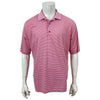 Footjoy FJ Logo Golf Polo Shirt Pink White Stripe Logo Mens Golf Shirt L Pre-Owned