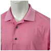 Footjoy FJ Logo Golf Polo Shirt Pink White Stripe Logo Mens Golf Shirt L Pre-Owned