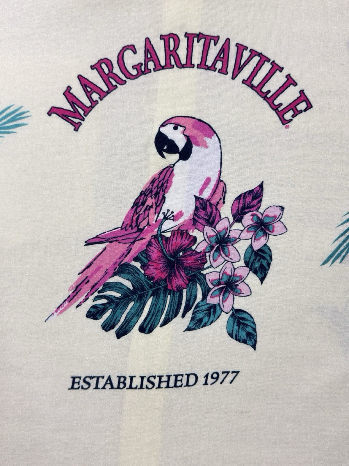 Margaritaville Island Reserve Mens XL Hawaiian Shirt Linen Blend Parrot Graphic