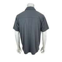 Under Armour Heatgear Men's XL Loose Fit Gray Heather Striped Polo Shirt Logo Pre-Owned