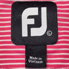 Footjoy FJ Logo Golf Polo Shirt Pink White Stripe Logo Mens Golf Shirt L Pre-Owned