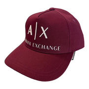 Armani Exchange AX Men's Burgundy Logo Baseball Cap Strap Back O/S Pre-owned with tags