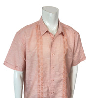 Cubavera Men's 2XL Canyon Clay Embroidered Button-Up Shirt Linen-Cotton Pre-owned with tags