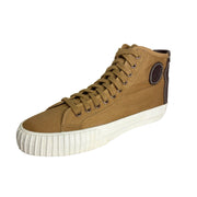 PF Flyers Canvas Hi Top Sneaker Leather Heel And Logo Patch Brown Mens 11M Pre-Owned With Tags